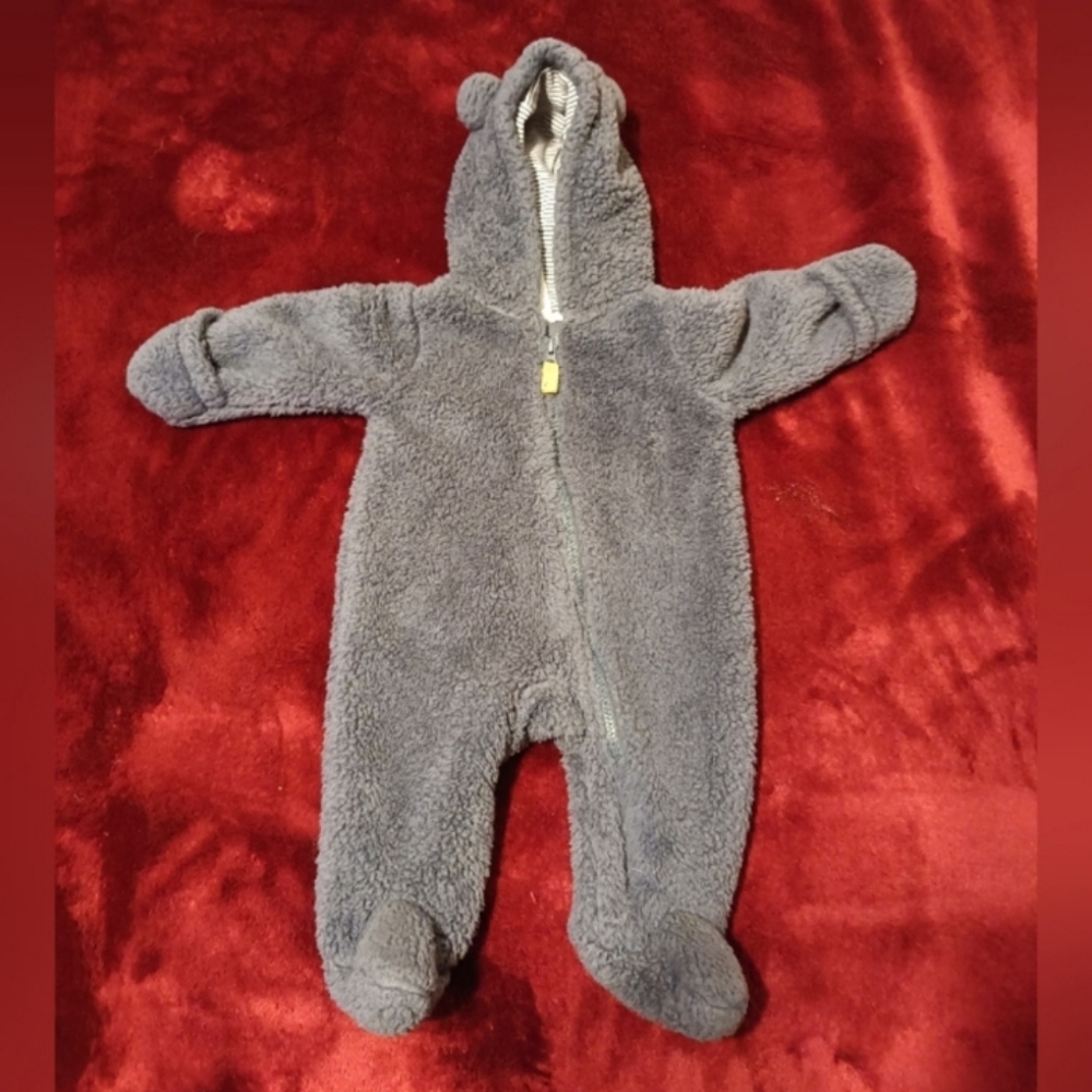 Cozy Grey Fleece Baby Onesie